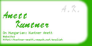 anett kuntner business card